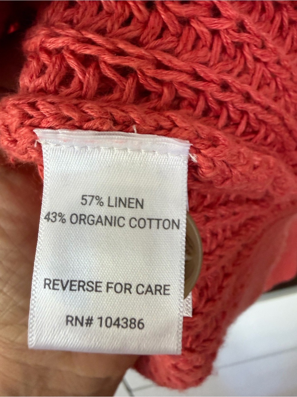 Garnet Hill Ribbed Cardigan - Linen/organic cotton - Picture 3 of 6